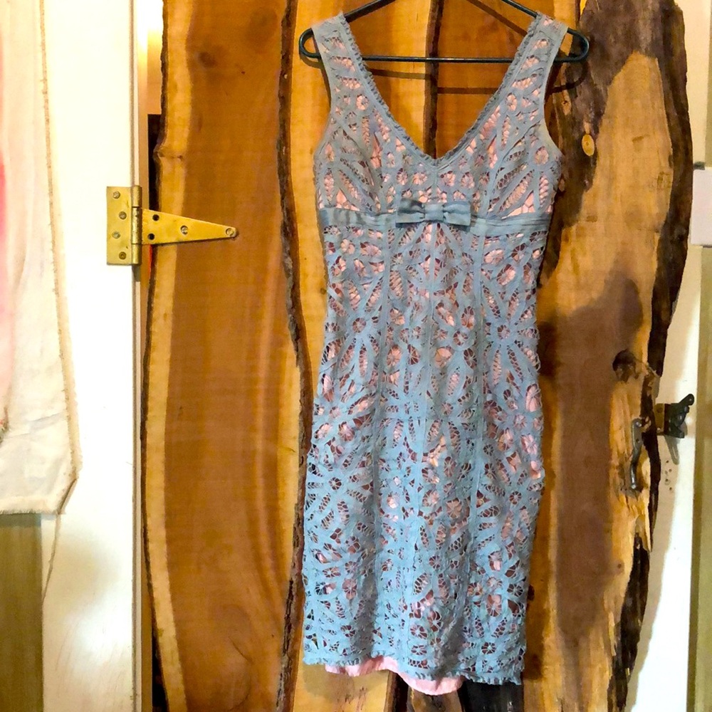 BETSEY JOHNSON Vintage Late 90s Crochet/Silk EGL FairyCore Hobble Dress EUC 2